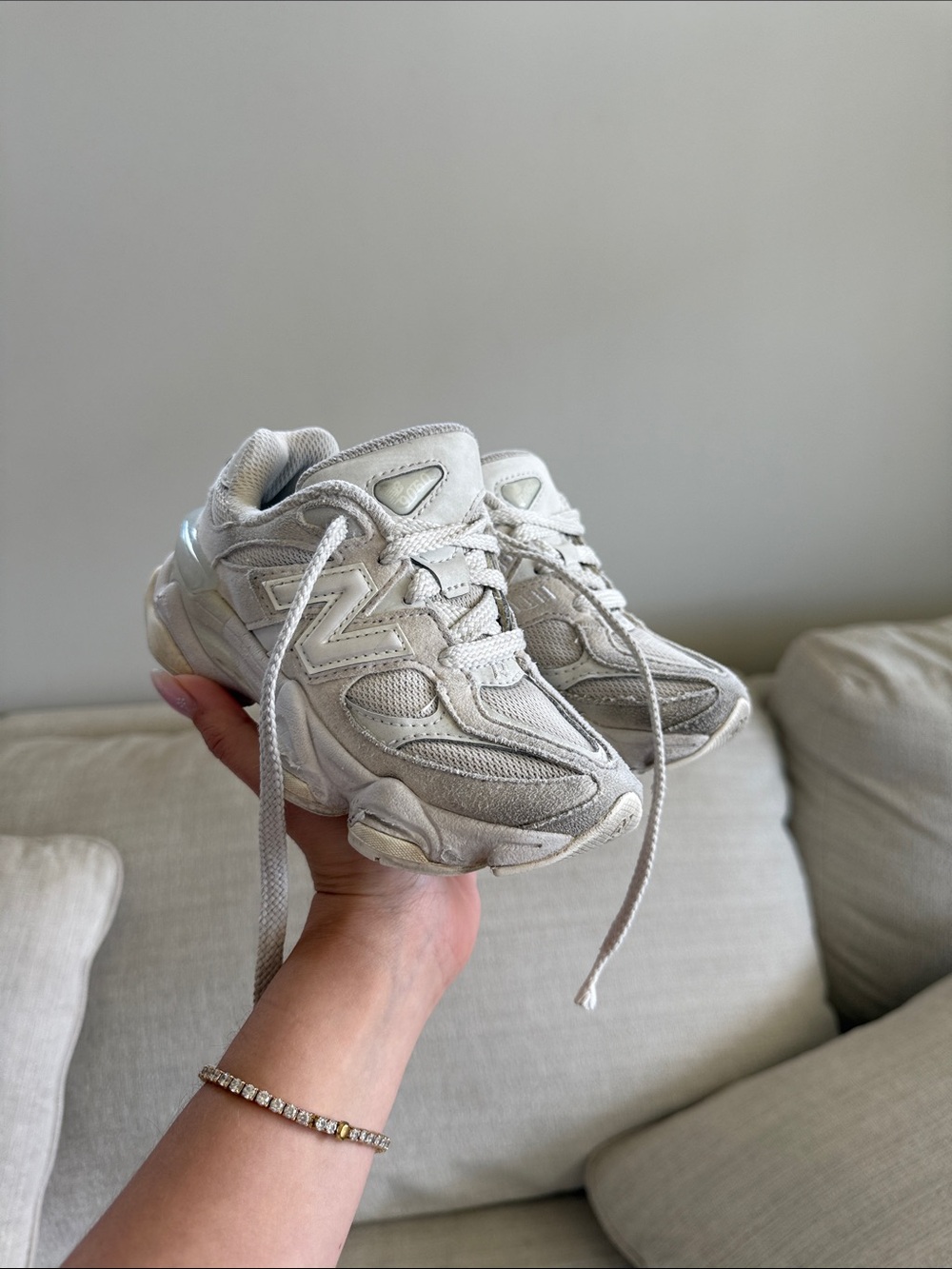 New Balance Off-White/Grey Retro Runner Sneakers